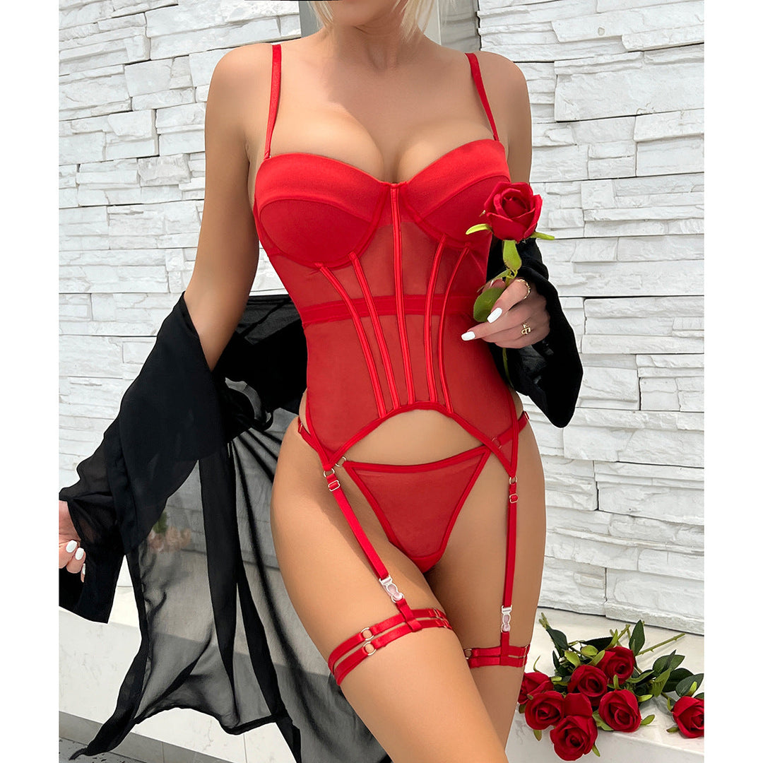 Marlene™ - Set di Lingerie Elegante con Corsetto, Giarrettiera e Calze Autoreggenti